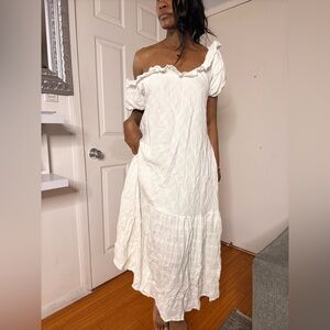 Free People Off-White One Shoulder Dress